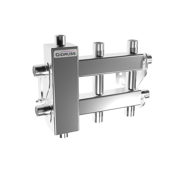 Балансировочный коллектор из нерж. стали BMSS- 40-3 DU  (1 контур вниз, 1 вверх и 1 в сторону)